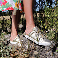 Sneaker Mule Baron Papillon champagne doré