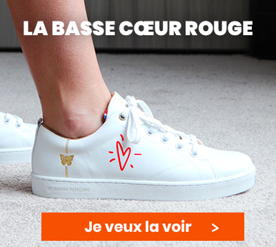 Sneakers Baron Papillon French Lovers Basse Coeur Rouge