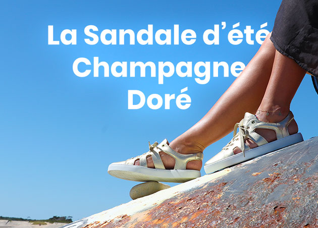 Sneakers Baron Papillon Sandale été Champagne Doré